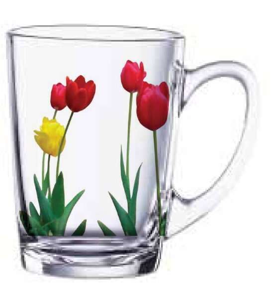 Luminarc New Morning Virágos Bögre - 320 ml, Edzett Üveg