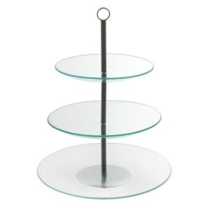 Ambition Leila 3 emeletes üvegtálcás kínáló - 21/25/30 cm
