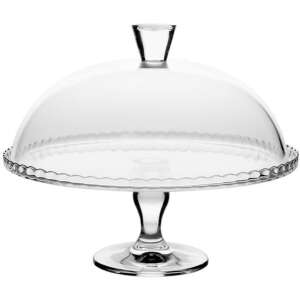 Pasabahce torta állvány fedéllel, 32 cm, üveg, átlátszó, kerek, díszes, tálalás, desszert, torta, sütemény - Pasabahce