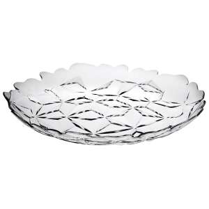 Pasabahce Estrella kínálótál, 33x25cm, átlátszó üveg, gyémánt mintával, snackek, gyümölcsök, saláták, előételek, desszertek tálalásához - Pasabahce