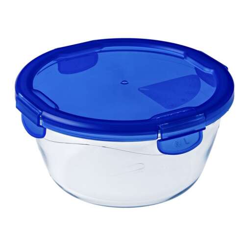 Pyrex Cook&Go 15 cm 0.7 l hőálló üvegtál kék fedővel