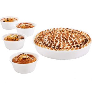 Luminarc Smart Cuisine 5 részes fehér sütőtál készlet kerek sütőtállal és ramekinekkel - Luminarc