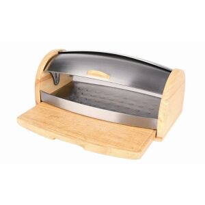AMBITION Oskar Kenyértartó - Fa és Rozsdamentes Acél - 45x26x18 cm