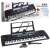 61-key electronic keyboard with microphone, music stand, and MP3 player in box