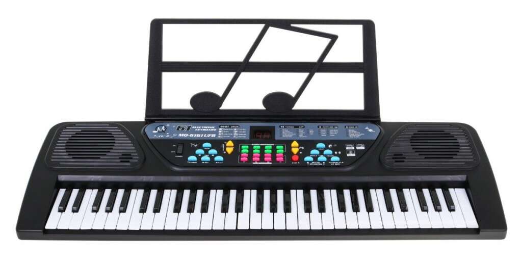 61-Key Electric Keyboard with Microphone, Music Rest, MP3, FM Radio & Bluetooth