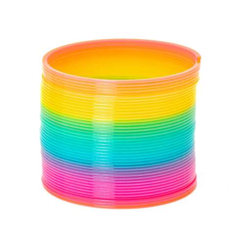 Rainbow Slinky, a colorful spring toy for kids