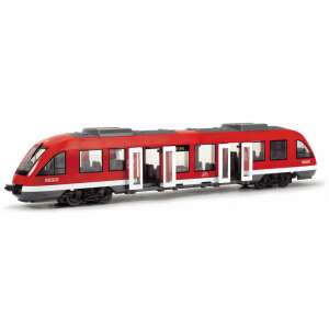 Dickie Toys City Train toy, red and grey, with opening doors and removable roof, 45cm long - Train, rail element, motorway