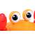 Induction Electric Crab toy, yellow and red, close-up of eyes