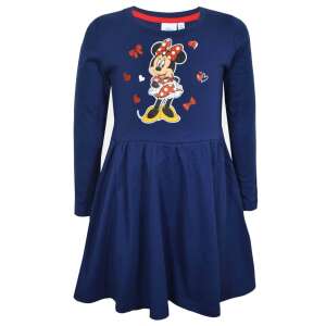 Sukienka dla dziewczynek Disney Minnie Mouse, niebieska w czerwone kropki z błyszczącymi sercami - Baba & Tipegő