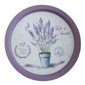 Round Metal Tray Pufo Life is Beautiful desserts, cakes, appetizers, 33 cm 119507301 - Serving