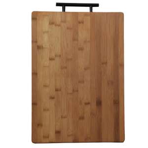 Pufo Premium bamboo cutting board with metal handle, brown, 45 x 32 cm - Cutting board