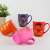 Pufo Mr Right ceramic mugs in different colors, including purple, orange, pink and red