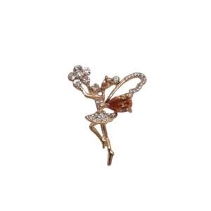 Elegant ballerina-shaped women's brooch, Glow ballerina, gold 68173745 - Brooch