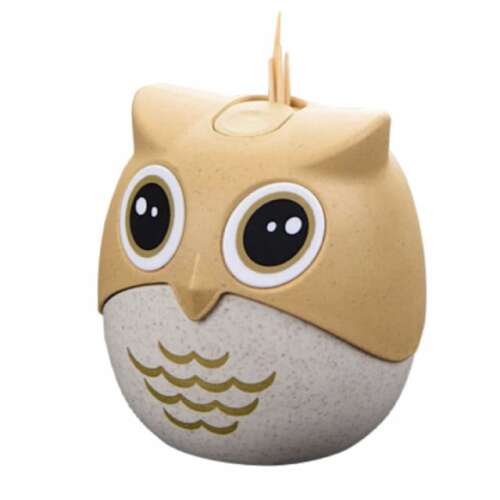 Vicces fogpiszkáló tartó, Pufo Happy Owly, 8 cm