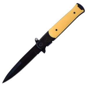 Gentle Yellow Slim pocket knife with black blade and yellow handle - Pocket Knives and Folding Knife