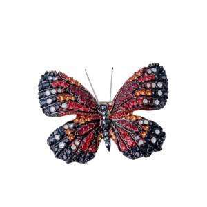 Elegant Women's Butterfly Brooch with Colorful Stones, Royal Butterfly, Red 68180593 - Brooch