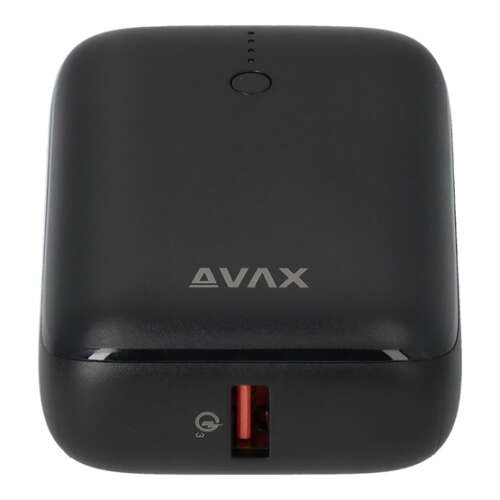 Avax PB105B Mini Powerbank, negru, vedere din față