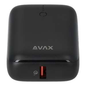 Avax PB105B Mini Powerbank, czarny, widok z przodu - AVAX