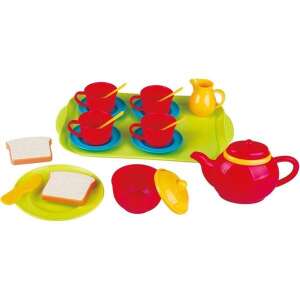 Playgo set za čaj s čajnikom, šalicama, tanjurićima i igračkama za hranu - Playgo