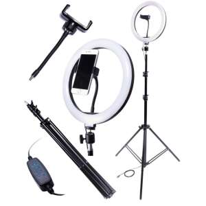 60W Selfie Ring Light with Tripod Stand, Phone Holder, and Remote Control - LED Ring Light & Ring Lamp