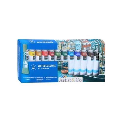 Artist & Co 12 ml Vízfesték, 12 szín, vízfesték készlet - Tempera