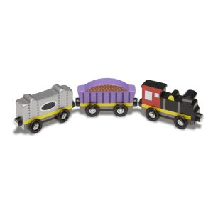 Melissa & Doug Magnetische Holzzug Set - Lokomotive und Waggons - Melissa & Doug