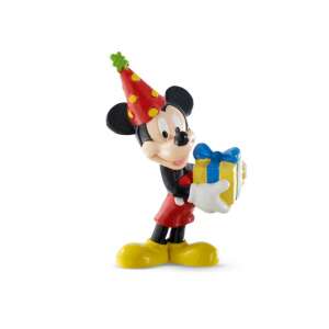 Bullyland Mickey Maus Figur, Geburtstags-Partyhut, hält ein Geschenk, Disney-Figur - Bullyland