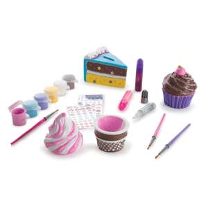 Melissa & Doug Decorate-Your-Own Sweets Set, cake bank, cupcake and ice cream treasure boxes, craft kit for kids, paint, glitter glue, stickers, decorate your own - Melissa & Doug