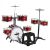 Red kids drum set with stool