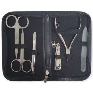 Manicure and pedicure set with 6 tools in a black leather case - Manicure set