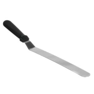 Rozsdamentes acél cukrászati spatula fekete markolattal, 32 cm hosszú - Spatula
