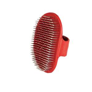 Red rubber pet brush for dogs and cats, 13 cm - Pet brush, clippers, scissors, claw clippers