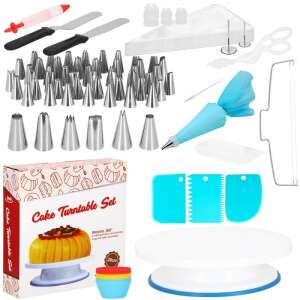 Springos cake decorating set with 106 pieces, including cake turntable, piping tips, spatulas, and more - Pastry decorating tool