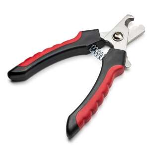 Pet nail clippers for dogs and cats, stainless steel, black and red - Pet brush, clippers, scissors, claw clippers