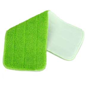 Green microfiber flat mop head, 42 x 14.5 cm, for cleaning and polishing floors - Mop head