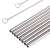 Set of 8 stainless steel drinking straws with 2 cleaning brushes, reusable, eco-friendly, silver