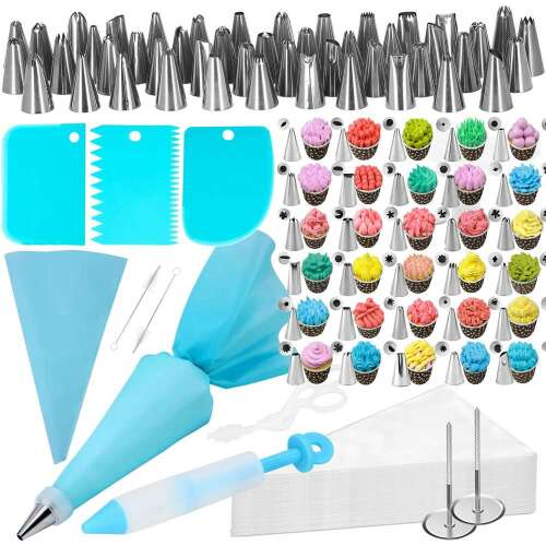 Springos cake decorating tools set, includes piping tips, spatulas, piping bags, and more