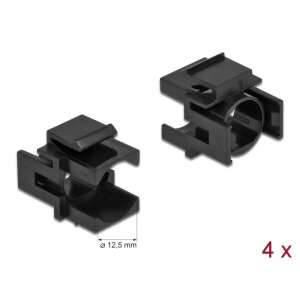 Delock Keystone fekete borító 12,5 mm-es lyukkal, 4 db - Keystone modul kiegészítő