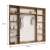 Moon23plus sliding door wardrobe with dimensions, oak color, with mirror