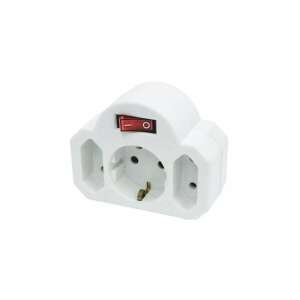 Somogyi NVK 3/WH biały gniazdo z przełącznikiem, 3 gniazda - Connector & Dugalj