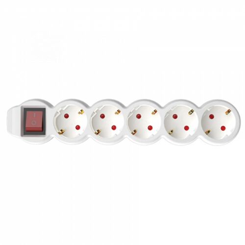 Home NV 05K/WH 5-outlet power strip with switch, white