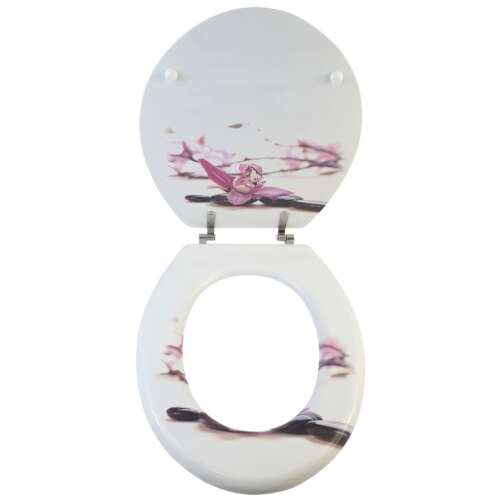 Bath Duck MDF WC ülőke - Orchidea #fehér-rózsaszín