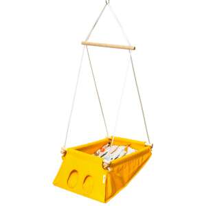 LittleONE od Pepita Detská hojdačka s krížikom - Lesná zver # žltá