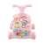 M-Toys 3-in-1 walker, activity table and play center with sound and light effects in pink color, front view