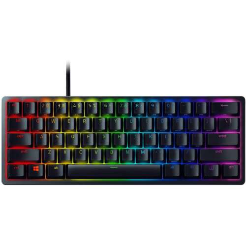 Razer Huntsman Mini 60% keyboard with purple switches, black, US layout