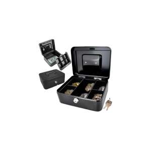 Malatec black metal cash box collage - Malatec