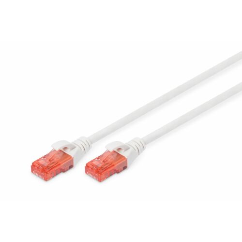 RJ45 Sieťový prepojovací kábel CAT 6 U/UTP 1x RJ45 zástrčka - 1x RJ45 zástrčka 2 m Biely UL certifikovaný Digitus (DK-1617-020/WH)
