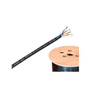 PRC FTP Cat.5E Außenkabel, 100m Rolle, schwarz, FTK5814-100 - Prc