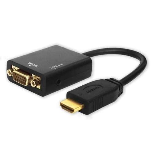 Адаптер Savio CL-23, VGA (D-Sub) към HDMI-A, черен (CL-23) 68442834