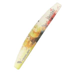 Venalisa 240/240 körömreszelő, ívelt, fehér, színes virágmintával - Köröm buffer